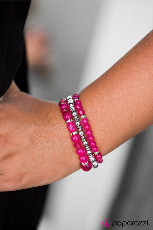 Paparazzi Bracelet ~ Colorfully Coordinated - Pink