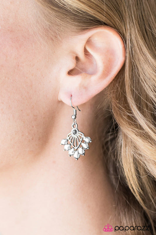 Paparazzi Earring ~ Twinkling Skies - Silver