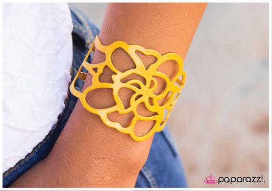 Paparazzi Bracelet ~ Adorably Abloom - Yellow