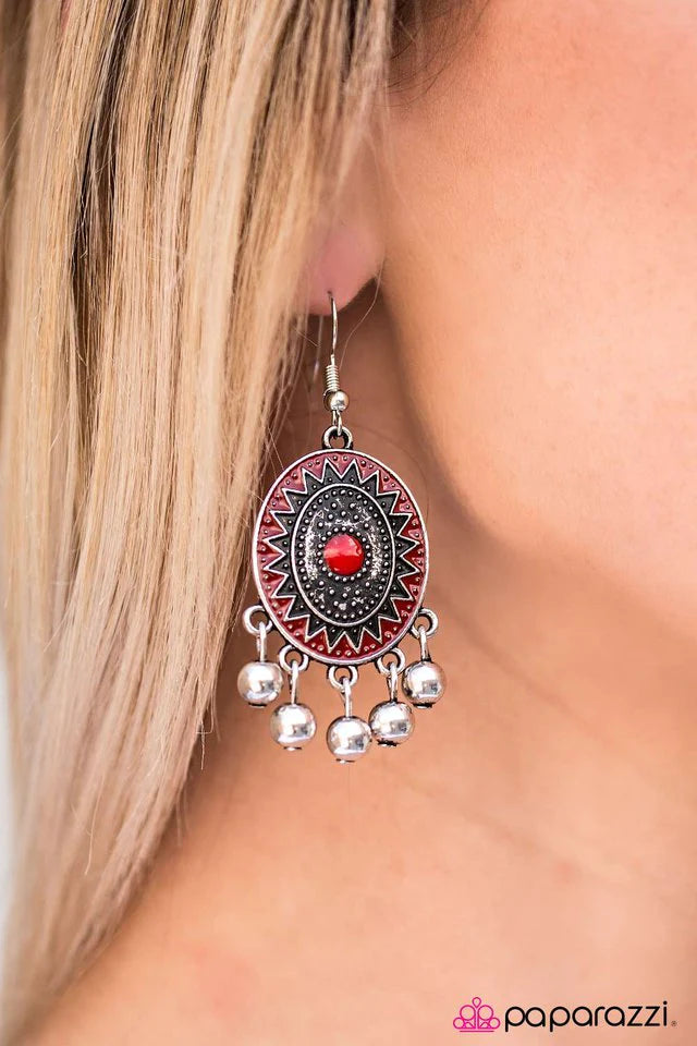 Paparazzi Earring ~ Viva La Vida - Red