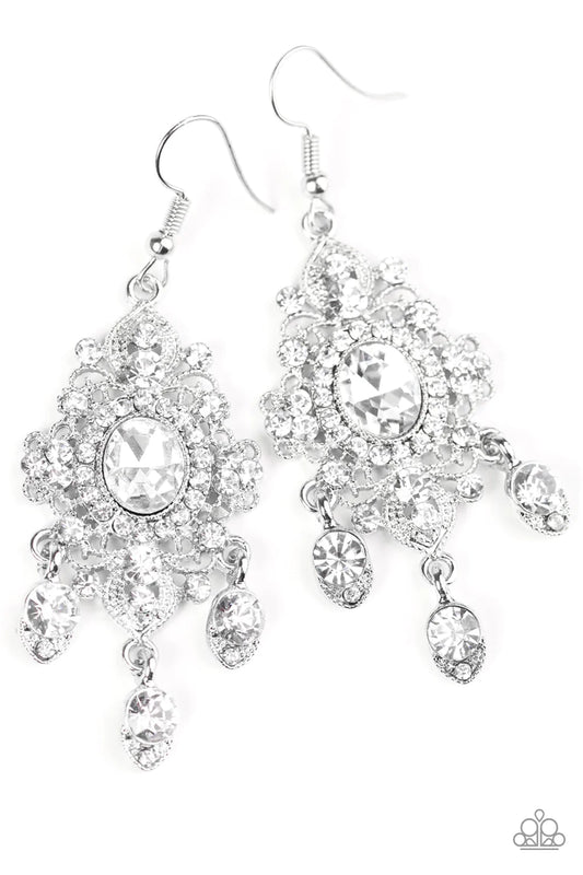 Paparazzi Earring ~ Must Be Royal - White