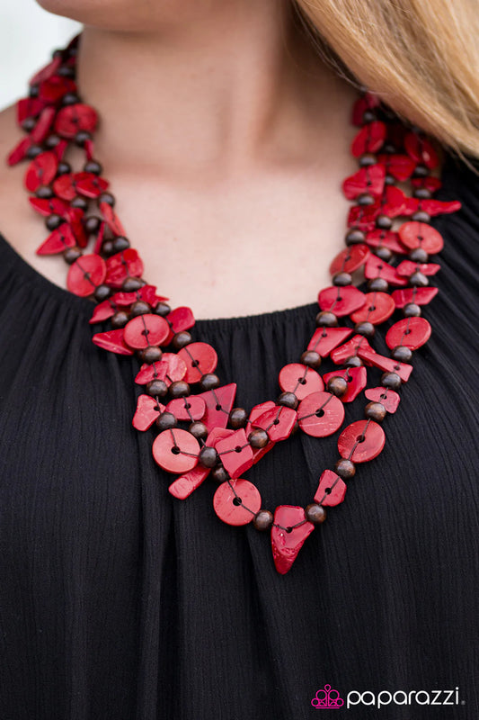 Paparazzi Necklace ~ Living The Tropical Life - Red