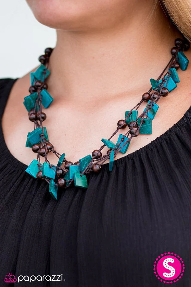 Paparazzi Necklace ~ Me, Myself, and ISLAND - Blue