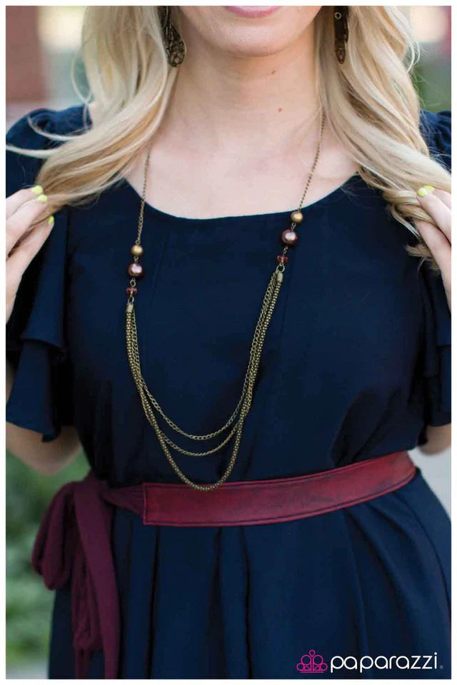 Paparazzi Necklace ~ Just Getting Comfortable - Brass