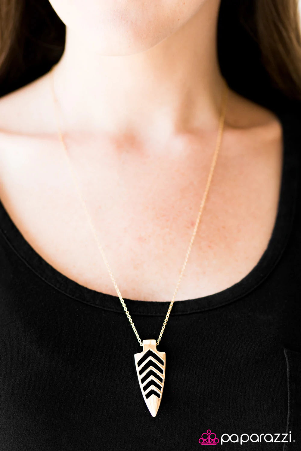 Paparazzi Necklace ~ Fighting SPEAR-it - Gold