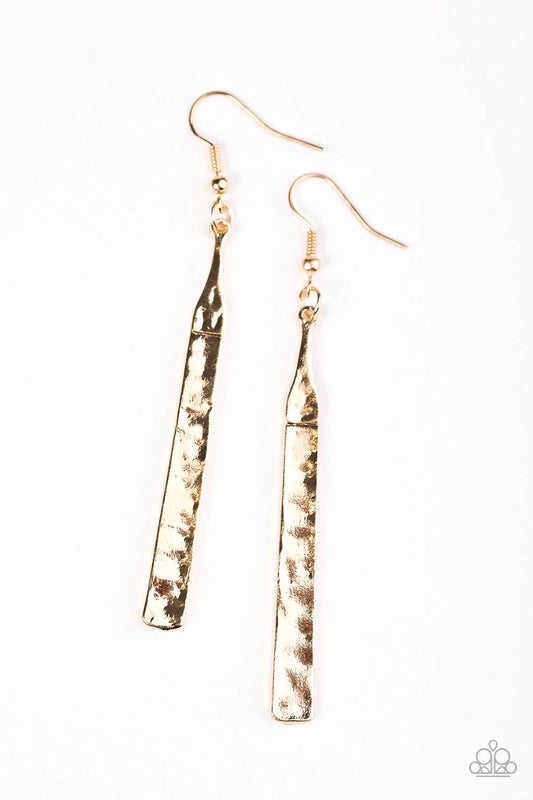 Paparazzi Earring ~ Santa Cruz Shimmer - Gold