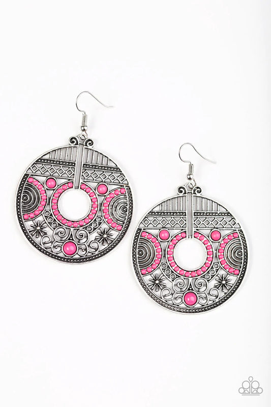 Paparazzi Earring ~ A Taste Of Tahiti - Pink