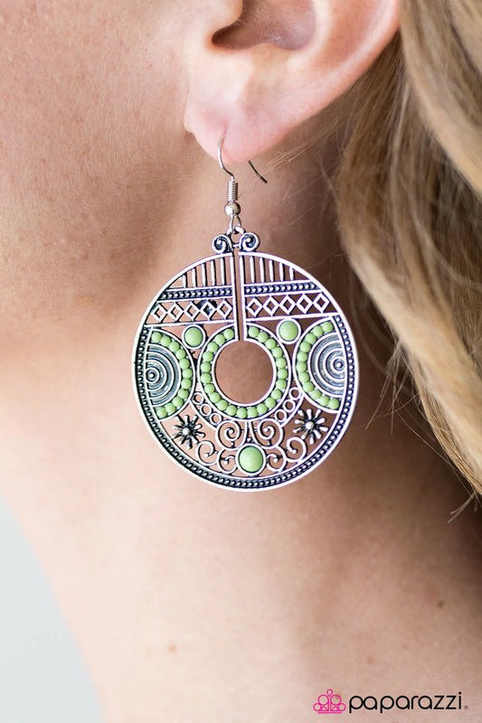 Paparazzi Earring ~ A Taste Of Tahiti - Green