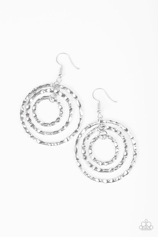 Paparazzi Earring ~ Radical Ripple - Silver