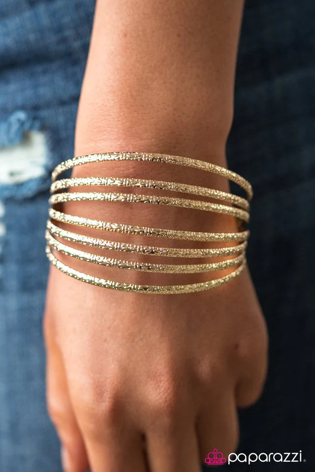 Paparazzi Bracelet ~ Stack Machine - Gold