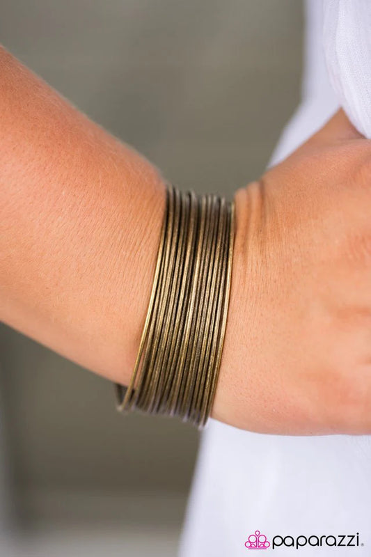 Paparazzi Bracelet ~ Tic Tac STACK! - Brass