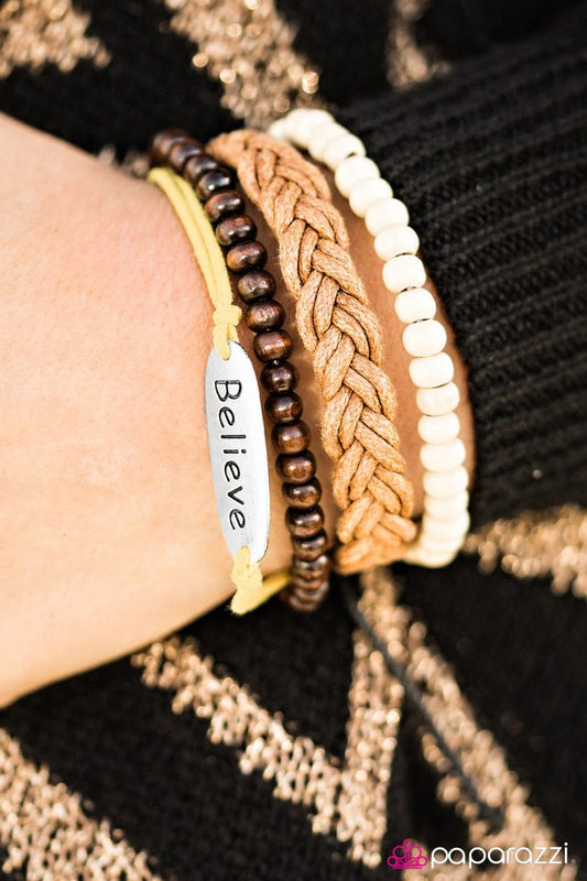 Paparazzi Bracelet ~ Believe In Yourself - Yellow