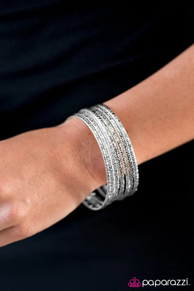 Paparazzi Bracelet ~ Stack Machine - Silver