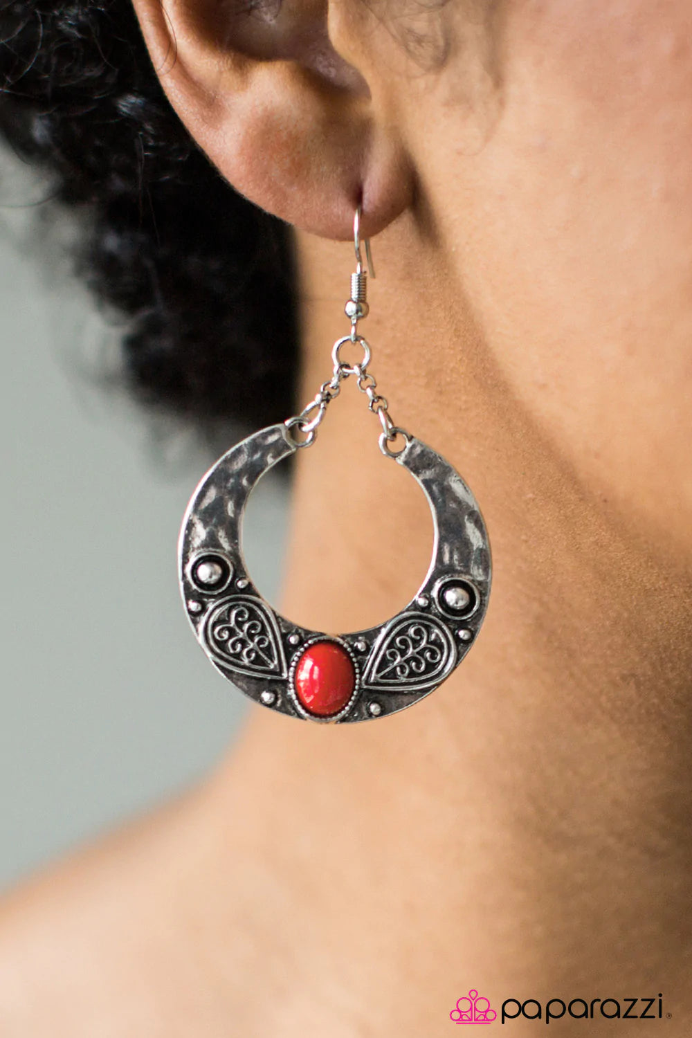 Paparazzi Earring ~ Swing Away - Red