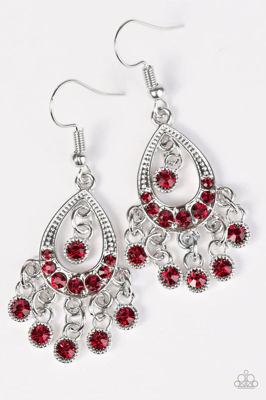 Paparazzi Earring ~ Catch Some Sparkle - Red