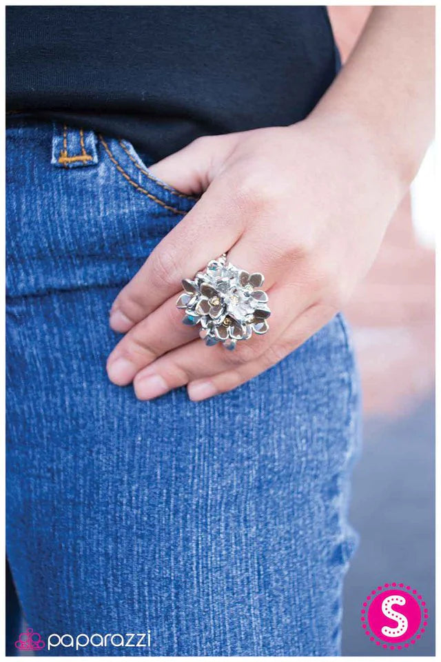 Paparazzi Ring ~ Floral Explosion - Brown