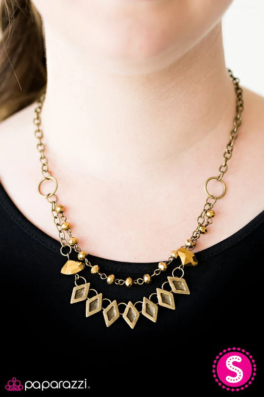 Paparazzi Necklace ~ FIERCE Impressions - Brass