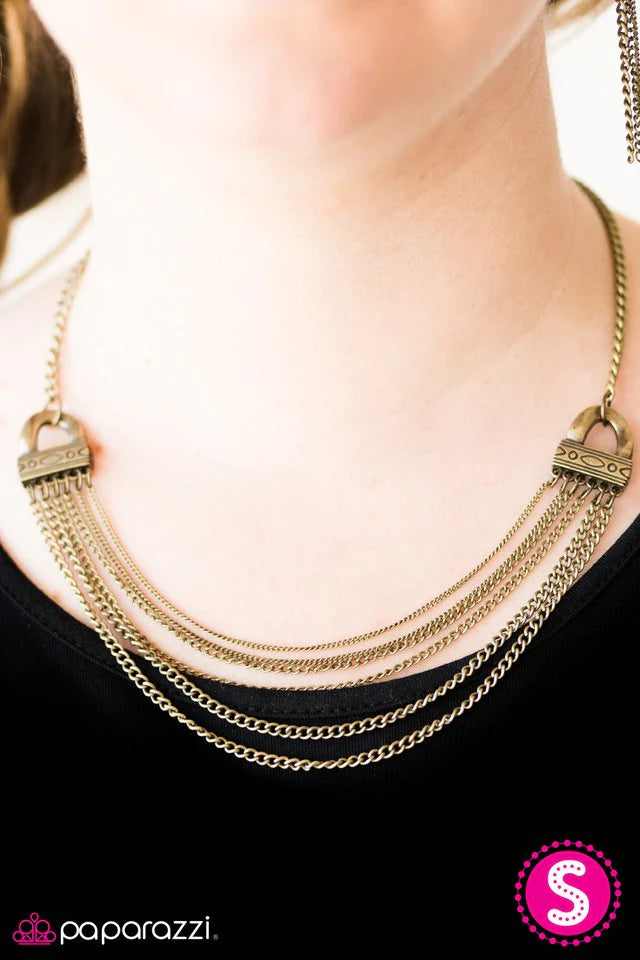 Paparazzi Necklace ~ Rise Of Rome - Brass