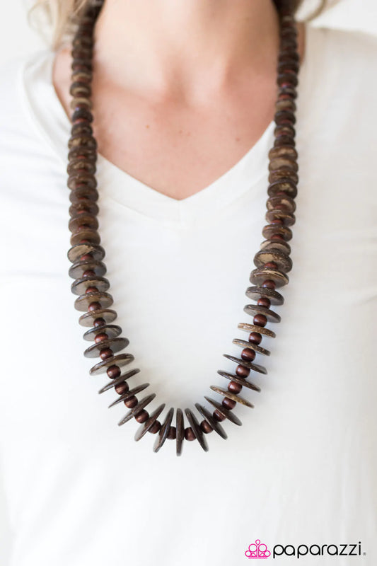 Paparazzi Necklace ~ Maui Mai Tai - Brown