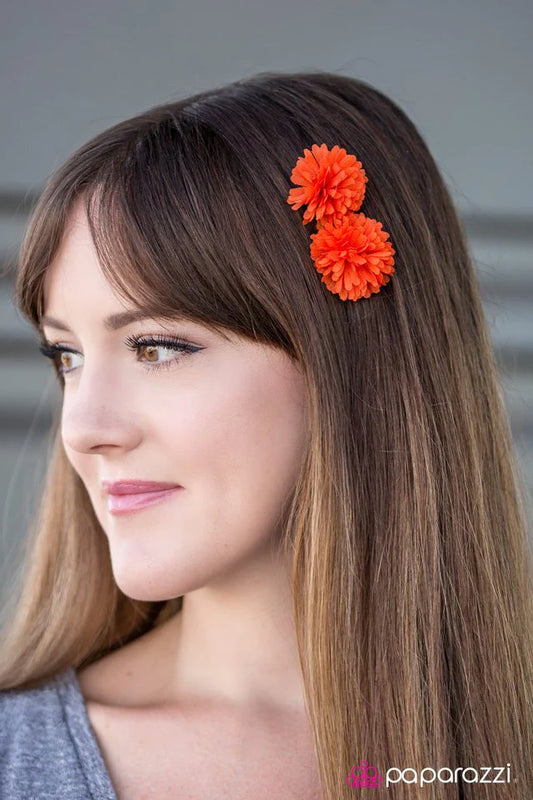 Paparazzi Hair Accessories ~ Summer Pom Poms - Orange