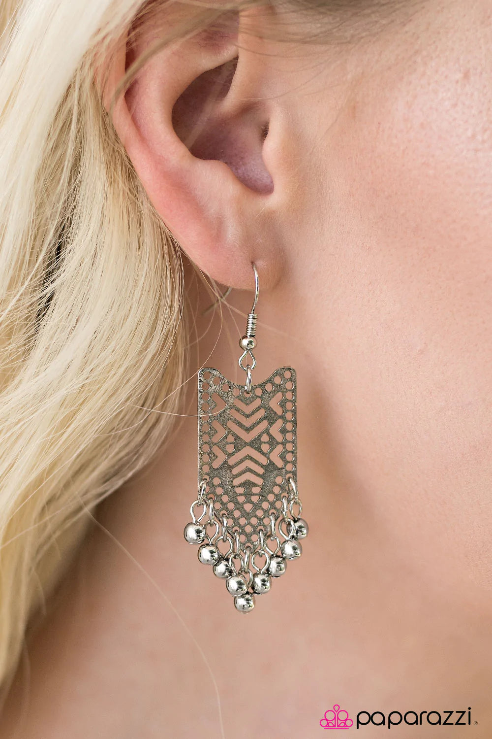 Paparazzi Earring ~ Mayan Goddess - Silver