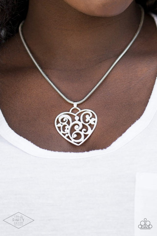 FILIGREE Your Heart With Love - Silver - Paparazzi Necklace Image