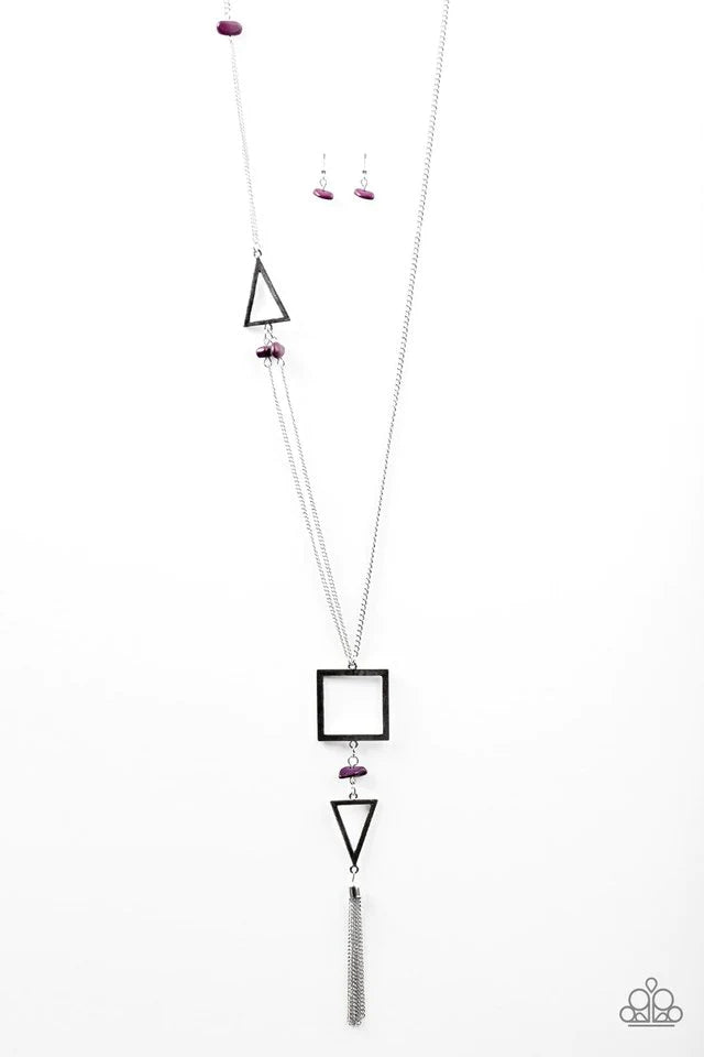Paparazzi Necklace ~ Just GEO With It - Purple