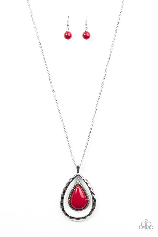 Paparazzi Necklace ~ Stormy Sahara - Red