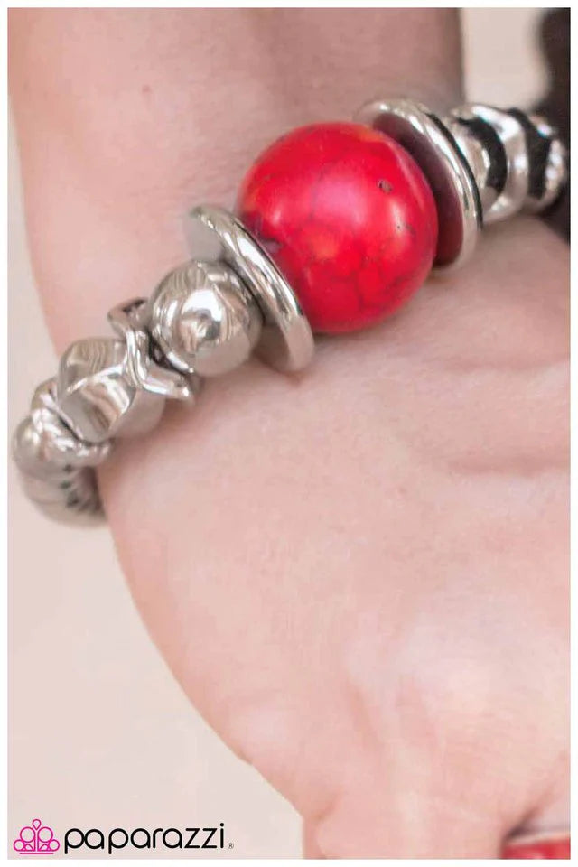 Paparazzi Bracelet ~ Brace Yourself - Red