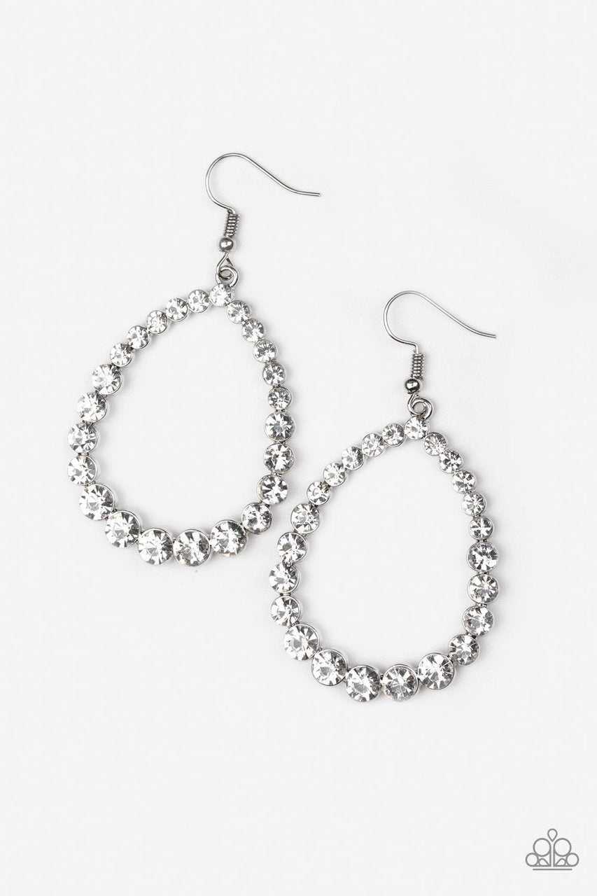 Paparazzi Earrings - Rise and Sparkle - White
