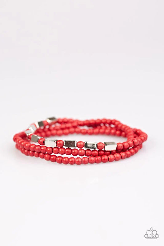 Pulsera Paparazzi ~ Vivir de la tierra - Rojo