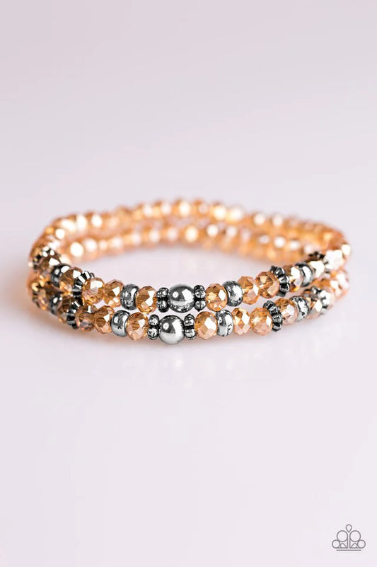 Paparazzi Bracelet ~ Crystal Cavalier - Brown