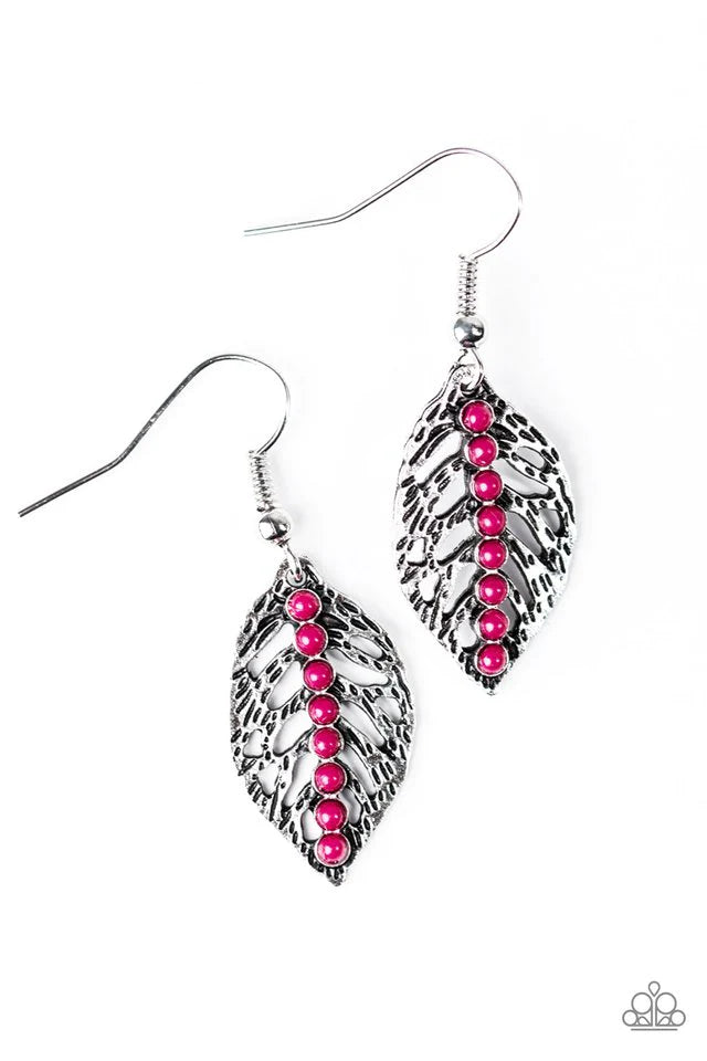 Paparazzi Earring ~ Doesnt Fall Far From The Tree - Pink