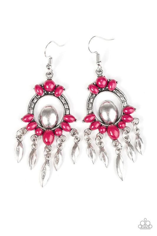 Paparazzi Earring ~ Catch Me If I Fall - Pink