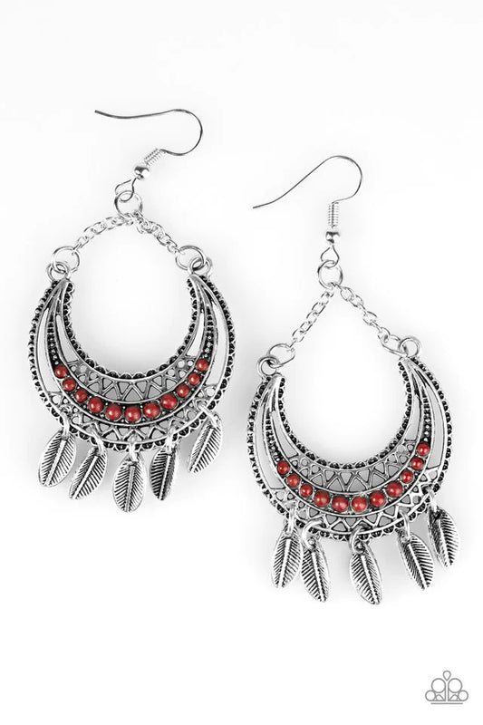 Paparazzi Earring ~ Lunar Lullaby - Red