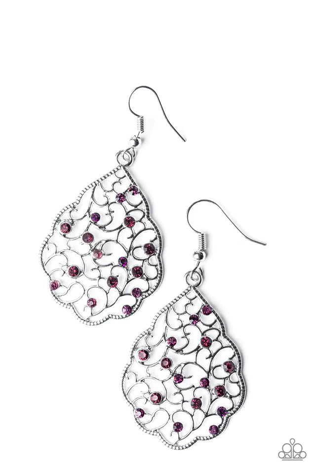 Paparazzi Earring ~ Dreaming Of Castles - Purple