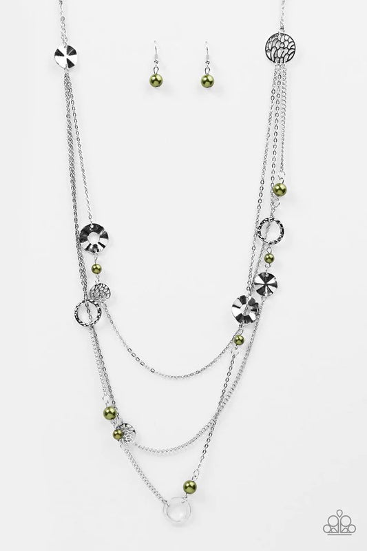 Paparazzi Necklace ~ BRIGHT Here, BRIGHT Now - Green