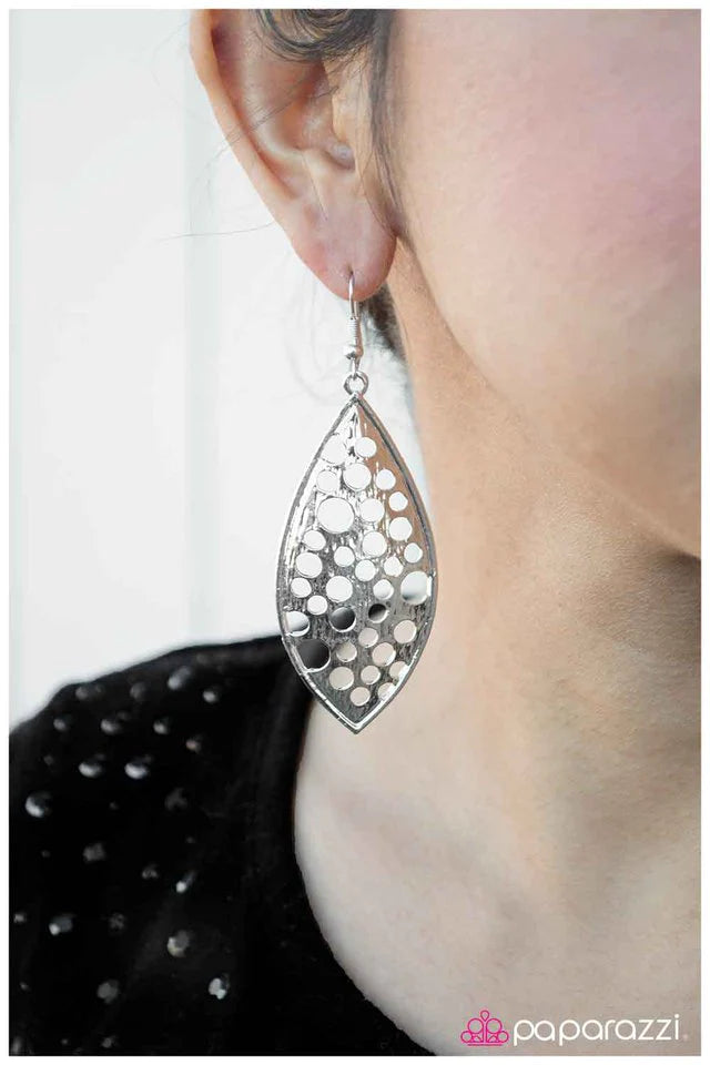 Paparazzi Earring ~ Clear the Air - Silver