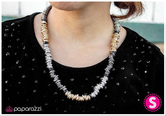 Paparazzi Necklace ~ Blurred Lines - Silver