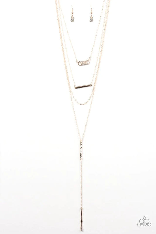 Paparazzi Necklace ~ Forever Fierce - Rose Gold