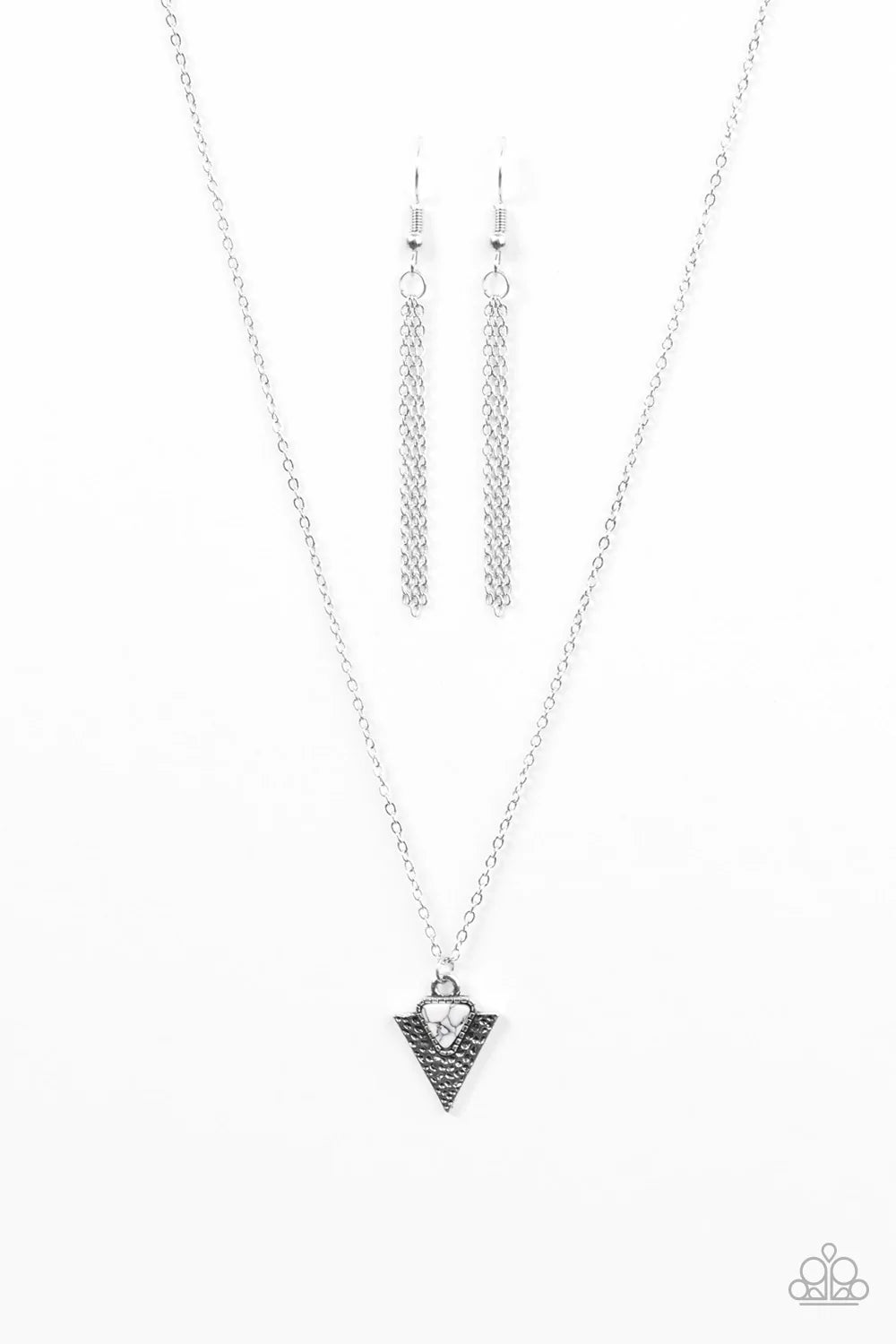 Paparazzi Necklace ~ Over My ARROWHEAD - White