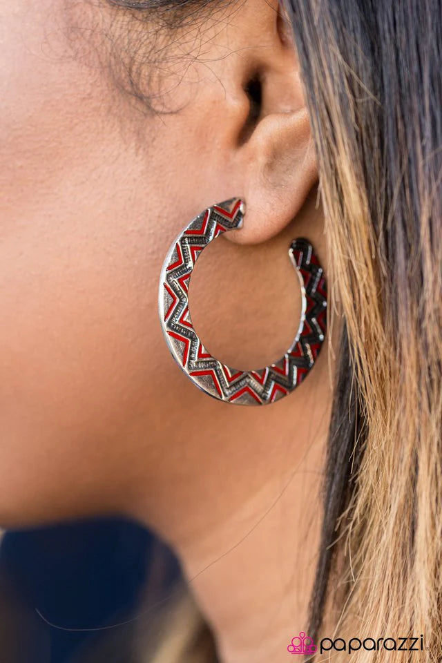 Paparazzi Earring ~ Soaking Up The Rays - Red