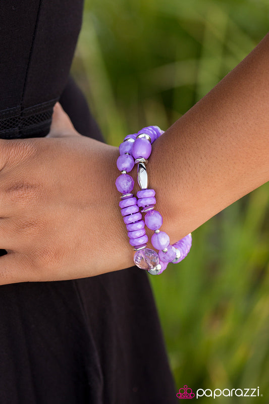 Pulsera Paparazzi ~ Donde ningún GLAM ha llegado antes - Púrpura