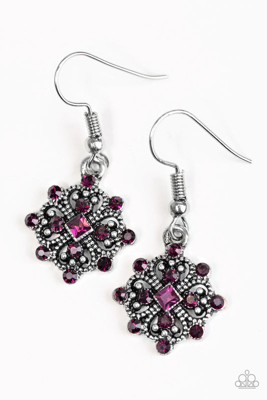 Paparazzi Earring ~ Just Queenin - Purple