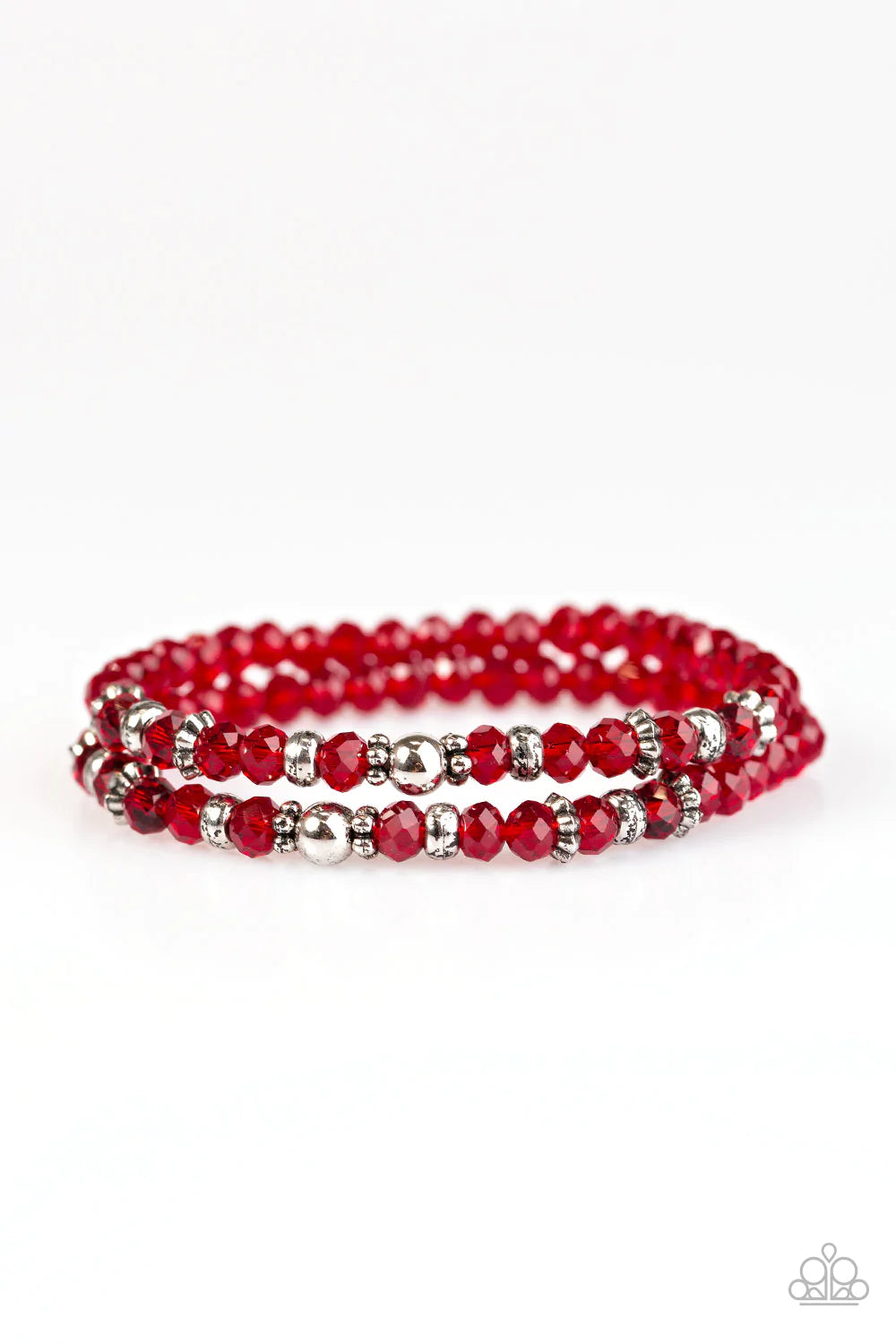 Pulsera Paparazzi ~ Crystal Cavalier - Rojo