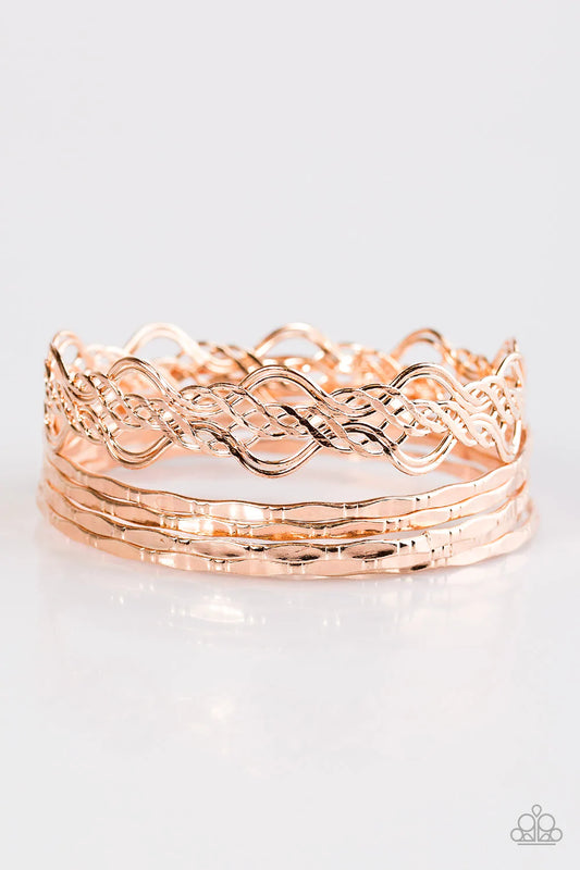 Paparazzi Bracelet ~ If Youre Happy and You GLOW It - Rose Gold