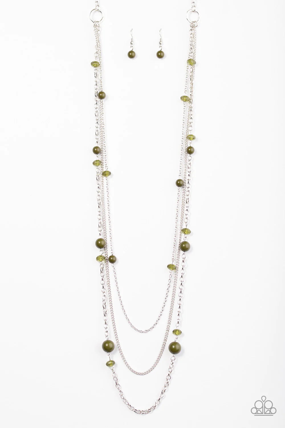 Paparazzi Necklace ~ Triple Tango - Green