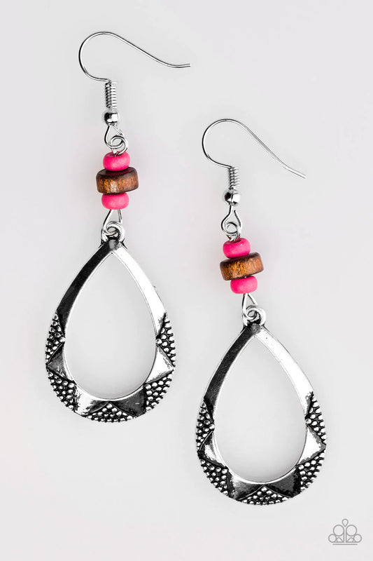 Paparazzi Earring ~ Full Of WILDLIFE - Pink