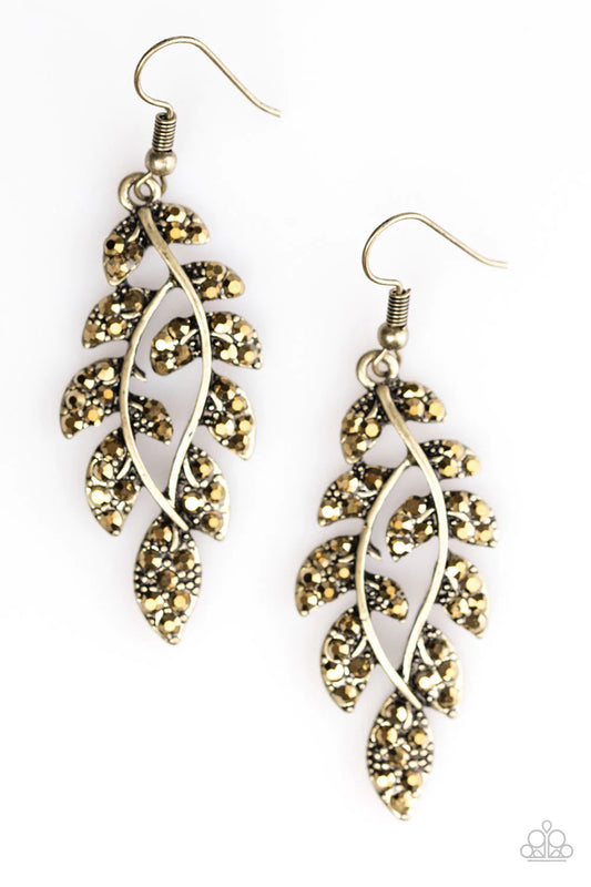 Paparazzi Earring ~ Time WILLOW Tell - Brass