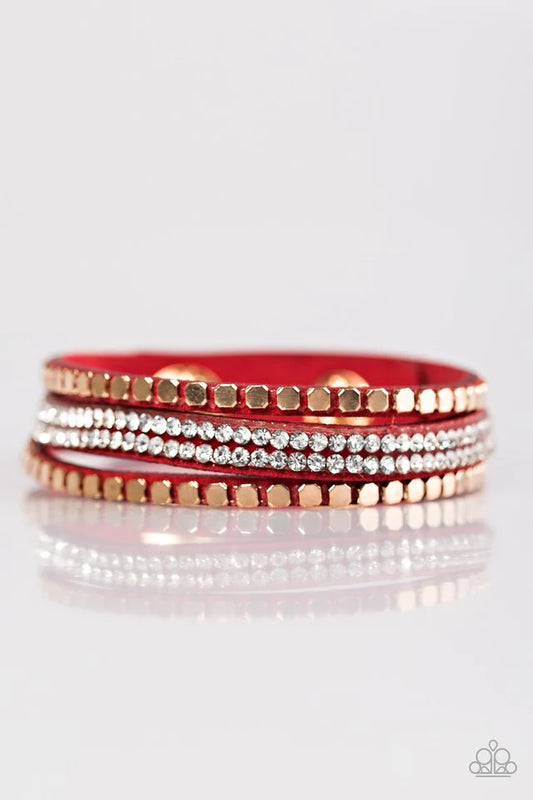 Paparazzi Bracelet ~ Bomb Squad - Red